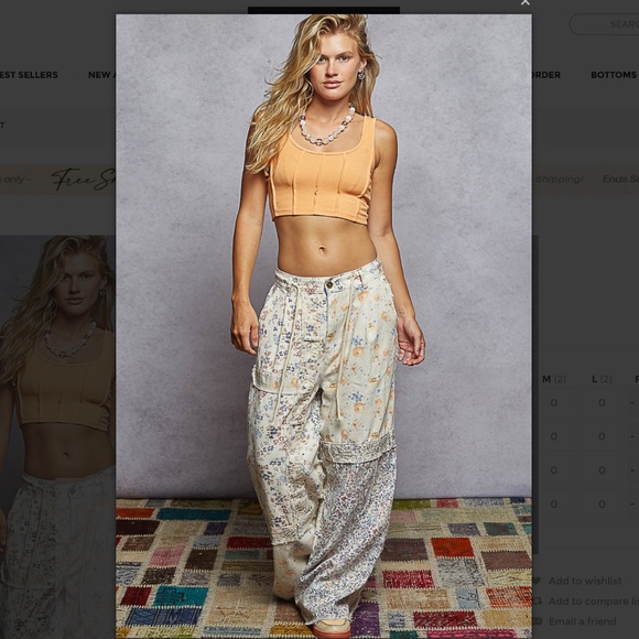 POL “ MARGO “ POL Roomy Fit Pants Jeans in Mixed Fabrics and Patchwork Detail 62 - Picture 4 of 5